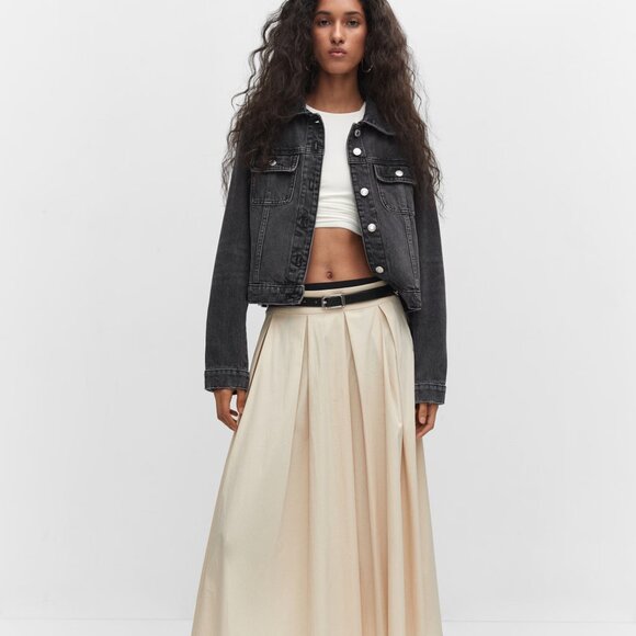 Mango Black Pocketed Denim Jacket/NWT/XXL - Picture 2 of 15